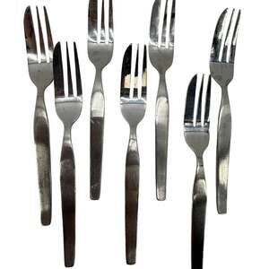 Viners Profile Stainless Pastry Cake Forks Korea Vintage 5 Inch Set of 7